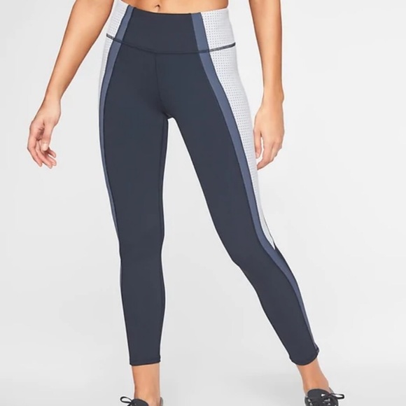 Athleta Pants - Athleta Colorblock Contender 7/8 tight navy XS